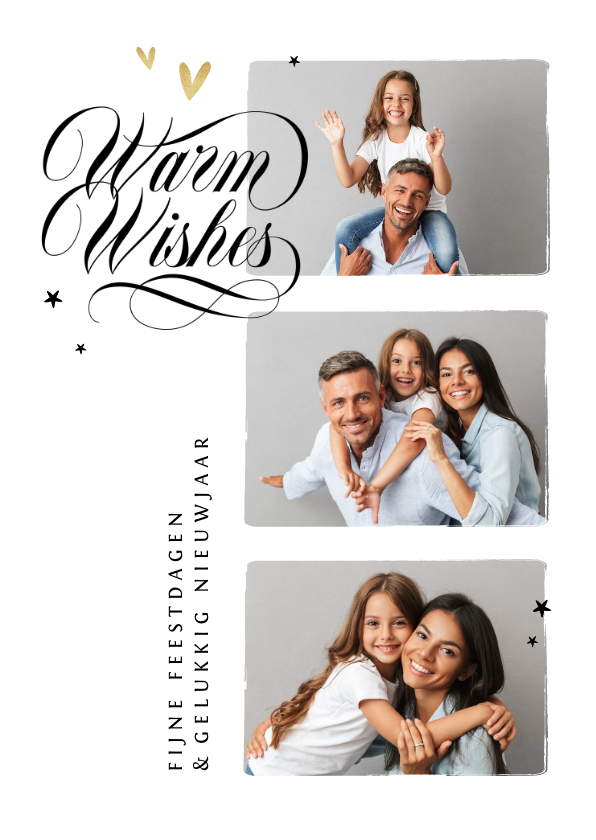 Fotokaart kerst nieuwjaar fijne feestdagen warm wishes - Fotokaarten Fotokaarten - Fotokaart kerst nieuwjaar fijne feestdagen warm wishes