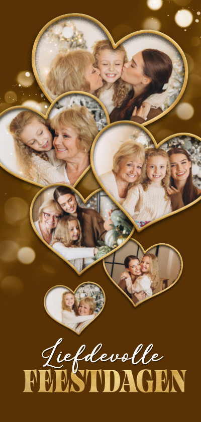 Fotokaart liefdevolle feestdagen hartjes foto sprankelend - Fotokaarten Fotokaarten - Fotokaart liefdevolle feestdagen hartjes foto sprankelend