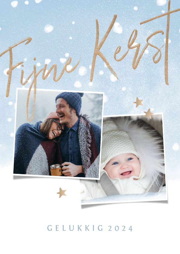 Fotokaart met een koperkleurige Fijne Kerst - Fotokaarten Fotokaarten - Fotokaart met een koperkleurige Fijne Kerst