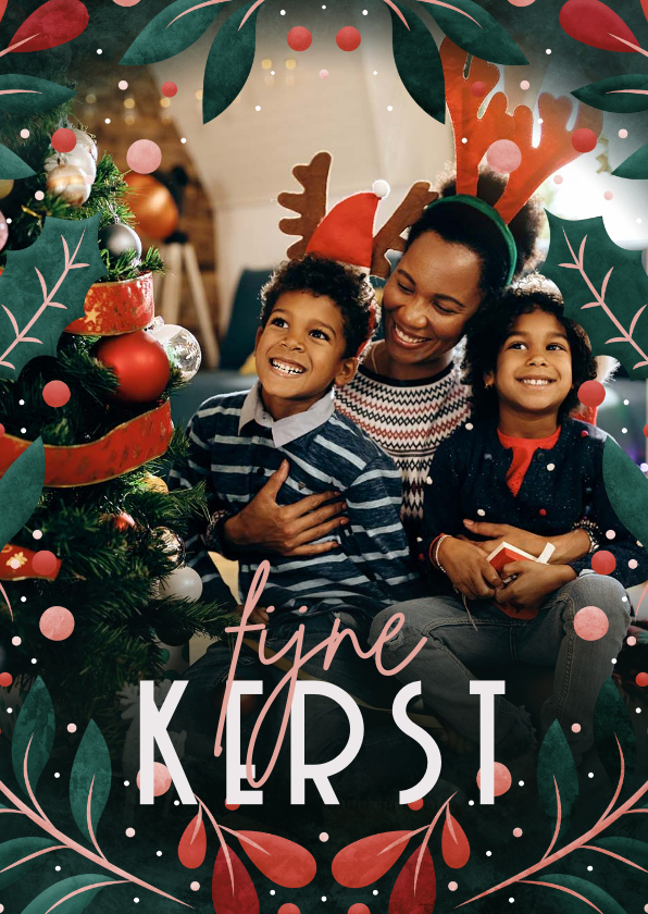 Fotokaart met vrolijk kader fijne kerst - Fotokaarten Fotokaarten - Fotokaart met vrolijk kader fijne kerst