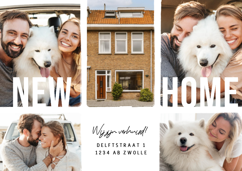 Fotokaarten - Fotokaart new home fotocollage verhuisd persoonlijk bericht