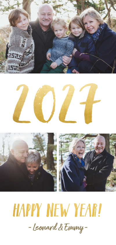 fotokaart nieuwjaars met fotocollage en jaartal 2027 - Fotokaarten Fotokaarten - fotokaart nieuwjaars met fotocollage en jaartal 2027