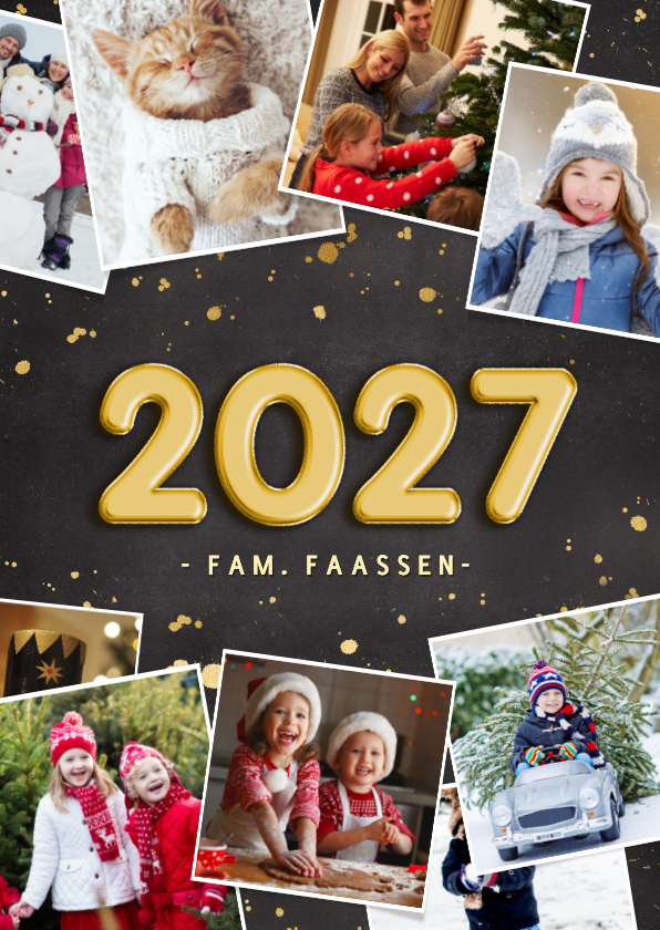 Fotokaarten - Fotokaart nieuwjaarskaart fotocollage en 2027