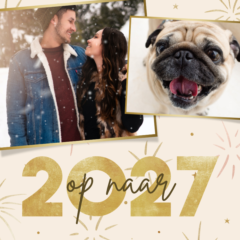 Fotokaart op naar 2027 fotocollage met vuurwerk - Fotokaarten Fotokaarten - Fotokaart op naar 2027 fotocollage met vuurwerk