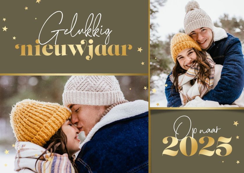 Fotokaart sterretjes goud foto's 2025 Kaartje2go