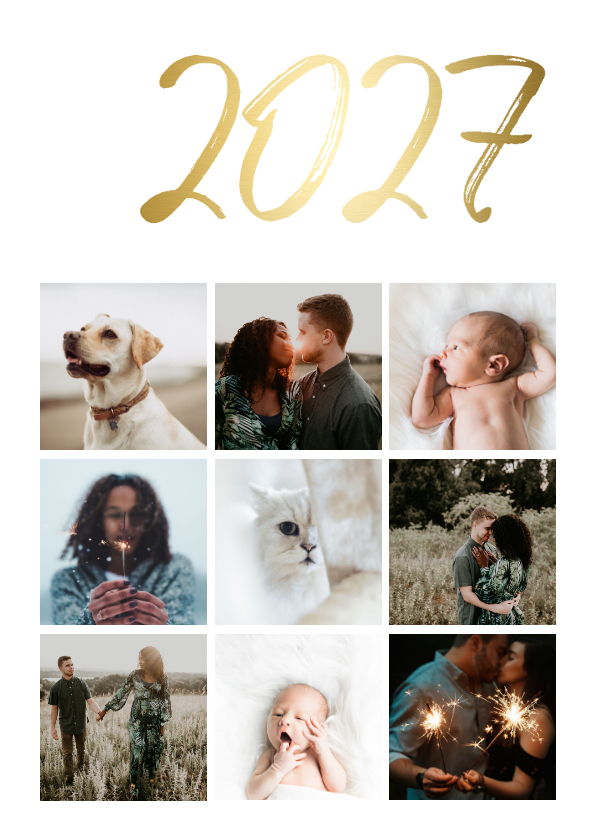 Fotokaart stijlvol '2027' goud - Fotokaarten Fotokaarten - Fotokaart stijlvol '2027' goud
