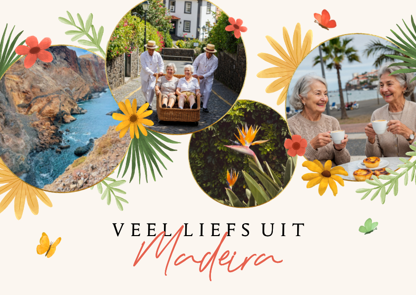 Fotokaarten - Fotokaart vakantie bloemen Madeira Portugal fotocollage