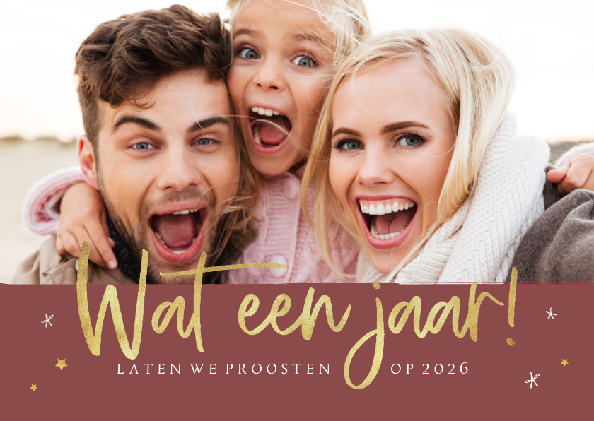Fotokaart wat een jaar goud sterren foto nieuwjaar - Fotokaarten Fotokaarten - Fotokaart wat een jaar goud sterren foto nieuwjaar