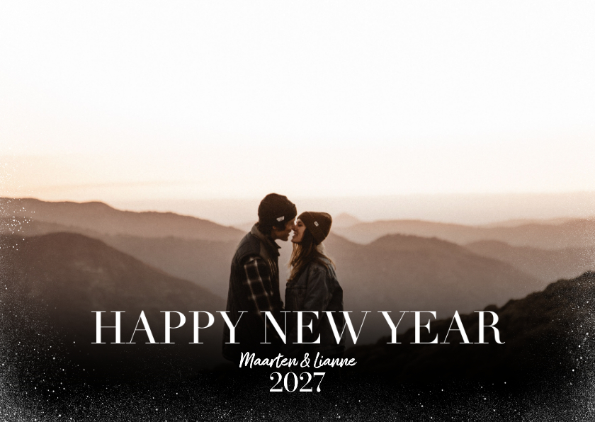 Fotokaarten - Hippe fotokaart in kerstsfeer met happy new year 2027