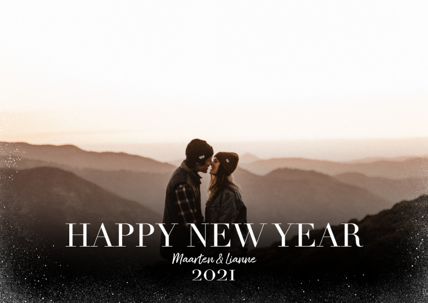 Hippe fotokaart in kerstsfeer met happy new year - Fotokaarten Fotokaarten - Hippe fotokaart in kerstsfeer met happy new year