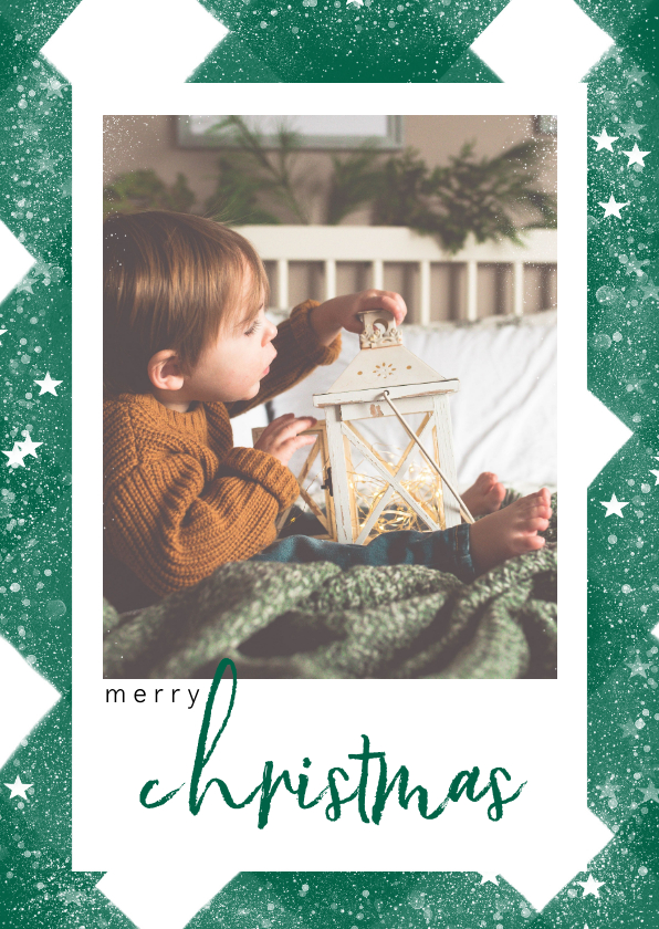 Klassieke fotokaart met ruitenpatroon, sneeuw en christmas - Fotokaarten Fotokaarten - Klassieke fotokaart met ruitenpatroon, sneeuw en christmas