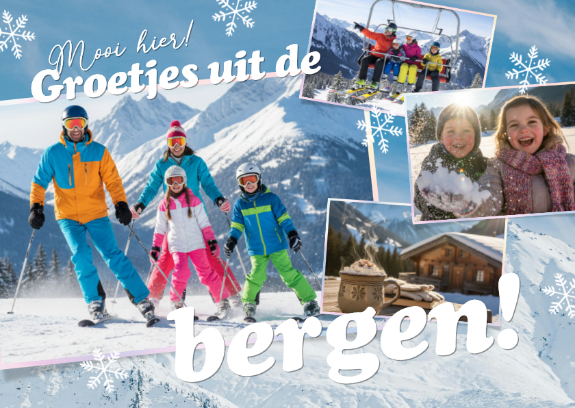 Vakantie ansichtkaart wintersport - Fotokaarten Fotokaarten - Vakantie ansichtkaart wintersport