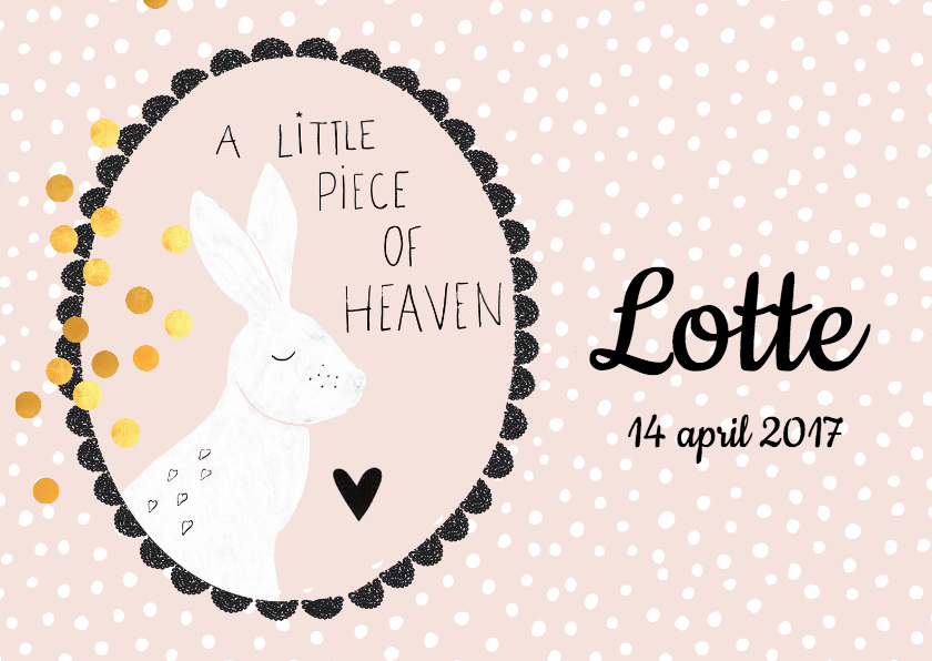 'A little piece of heaven' lief geboortekaartje - Geboortekaartjes Geboortekaartjes - 'A little piece of heaven' lief geboortekaartje
