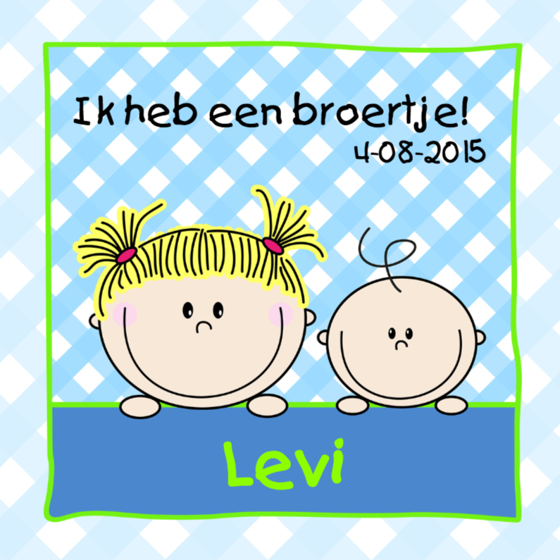 Baby Meisje heeft een broertje - Geboortekaartjes Geboortekaartjes - Baby Meisje heeft een broertje