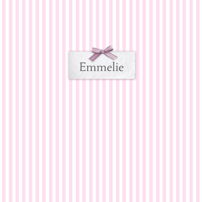 Bar creatief - Emmelie naamplaatje - Geboortekaartjes Geboortekaartjes - Bar creatief - Emmelie naamplaatje