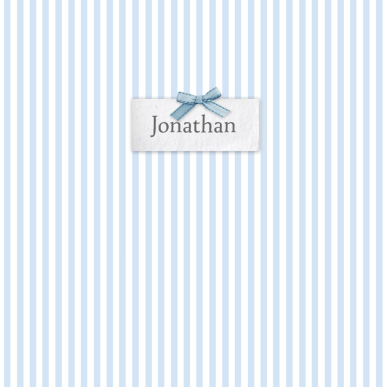 Geboortekaartjes - Bar creatief - Jonathan naamplaatje