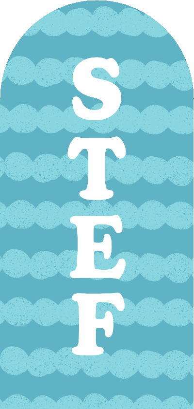 Boogvorm geboortekaartje jongen gestreept modern hip blauw - Geboortekaartjes Geboortekaartjes - Boogvorm geboortekaartje jongen gestreept modern hip blauw