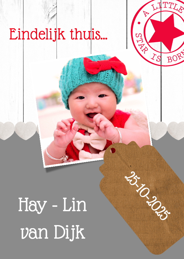 Eindelijk thuis, adoptie - DH - Geboortekaartjes Geboortekaartjes - Eindelijk thuis, adoptie - DH