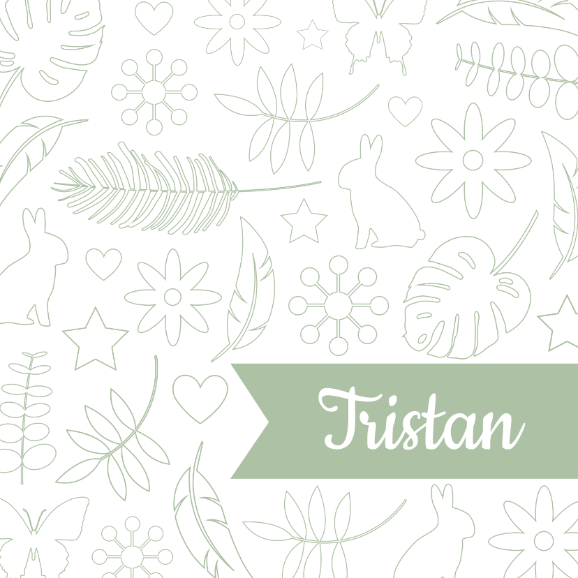 Geboorte - Botanische illustraties jongen - Geboortekaartjes Geboortekaartjes - Geboorte - Botanische illustraties jongen