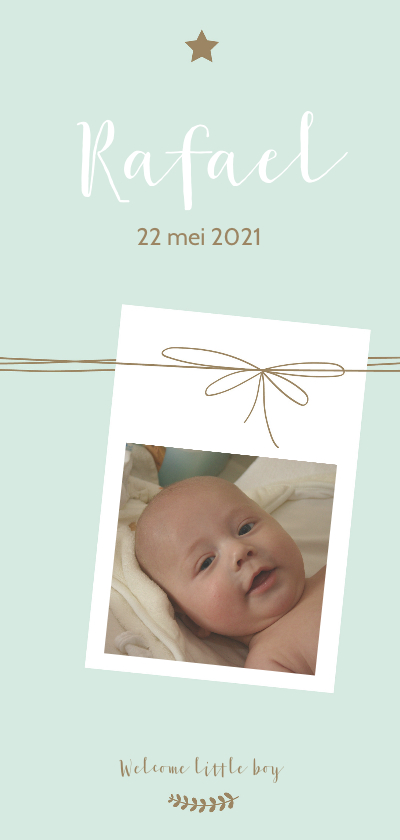 Geboortekaartjes - Geboorte - Foto met lijnen, jongen