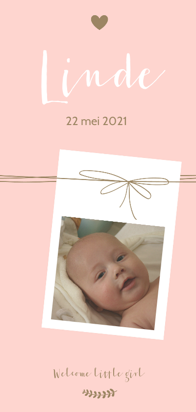 Geboorte - Foto met lijnen, meisje - Geboortekaartjes Geboortekaartjes - Geboorte - Foto met lijnen, meisje