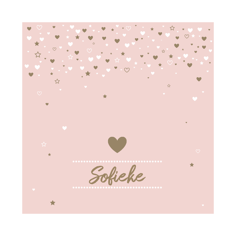 Geboorte - Hartje en sterren meisje - Geboortekaartjes Geboortekaartjes - Geboorte - Hartje en sterren meisje
