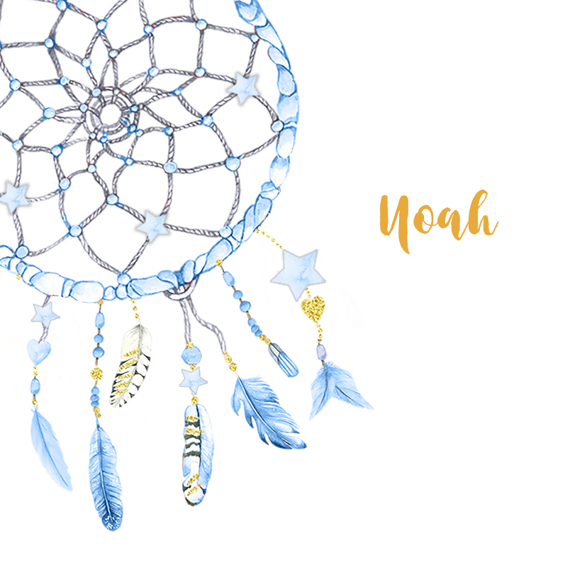 Geboorte jongen dreamcatcher - Geboortekaartjes Geboortekaartjes - Geboorte jongen dreamcatcher