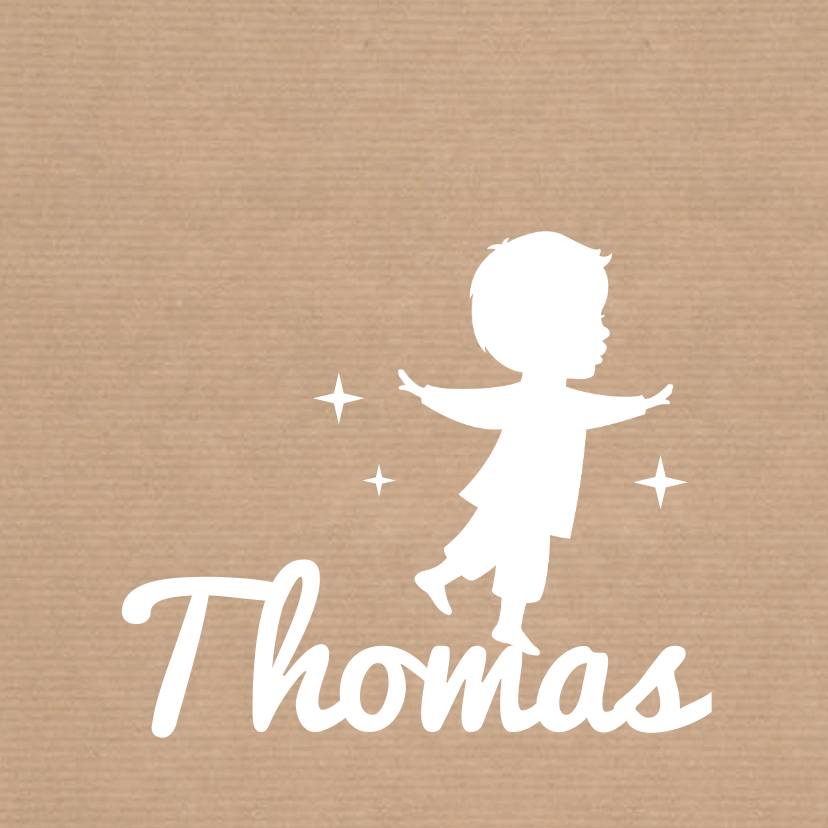 Geboorte silhouet Jongen kraft - Geboortekaartjes Geboortekaartjes - Geboorte silhouet Jongen kraft