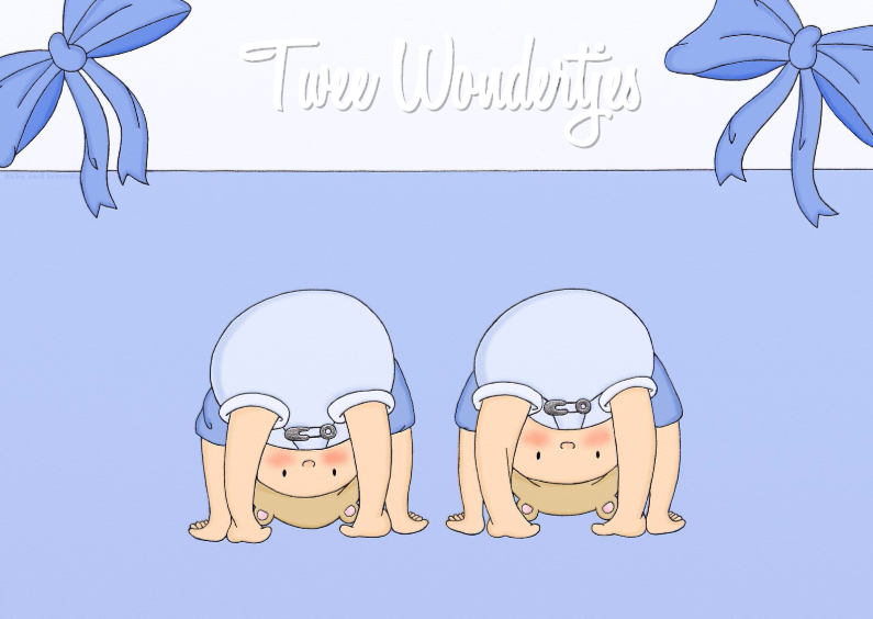 Geboorte Twee Wondertjes J - TbJ - Geboortekaartjes Geboortekaartjes - Geboorte Twee Wondertjes J - TbJ