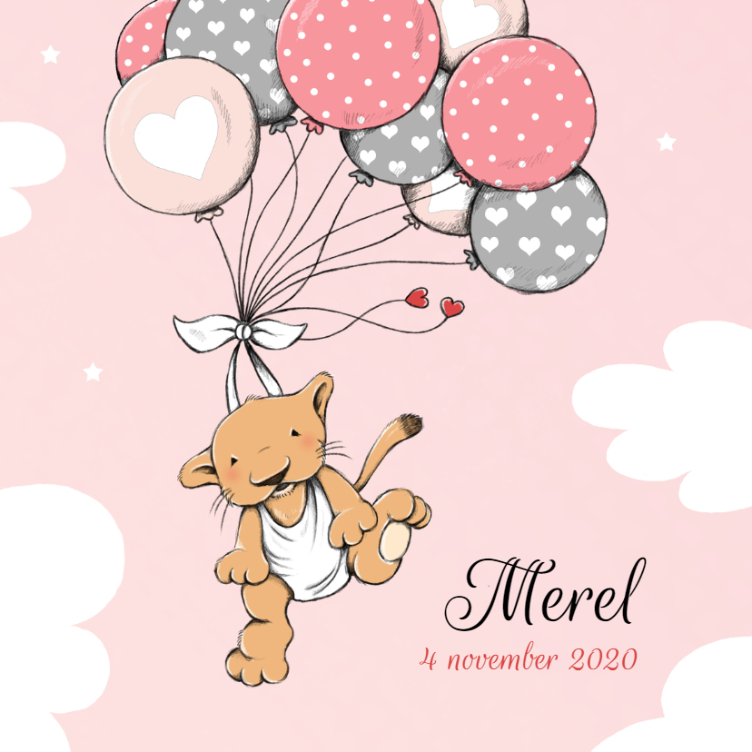 Geboorte welpje ballon - IH - Geboortekaartjes Geboortekaartjes - Geboorte welpje ballon - IH