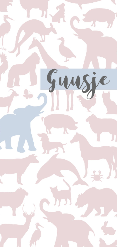 Geboortekaart Animal Sky tikje retro hippe kleuren - Geboortekaartjes Geboortekaartjes - Geboortekaart Animal Sky tikje retro hippe kleuren