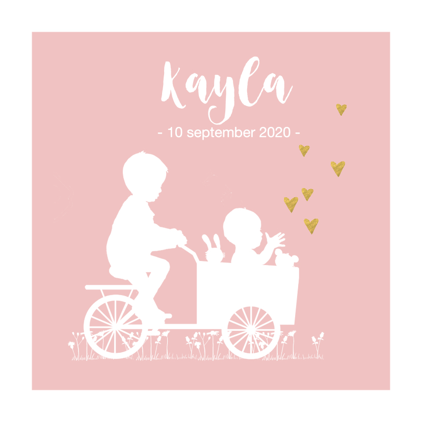 Geboortekaart bakfiets broer av - Geboortekaartjes Geboortekaartjes - Geboortekaart bakfiets broer av