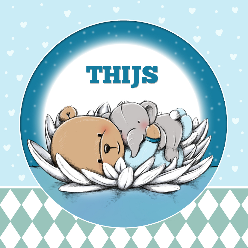Geboortekaart beertje Thijs IH - Geboortekaartjes Geboortekaartjes - Geboortekaart beertje Thijs IH