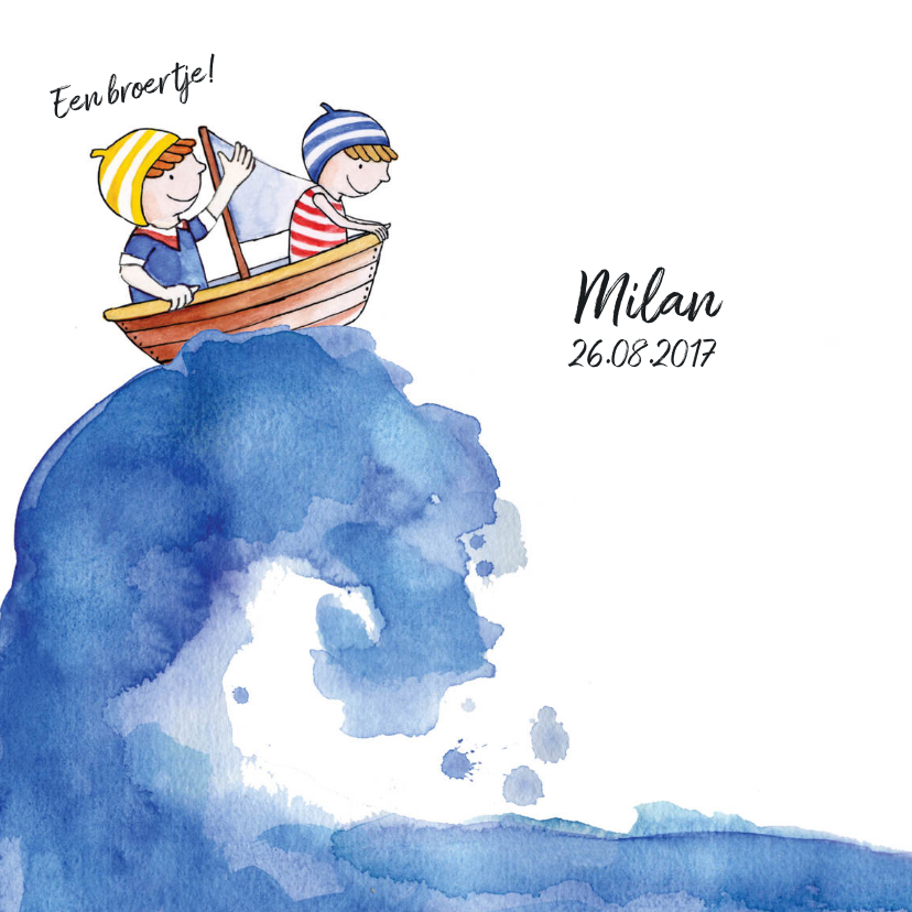 Geboortekaartjes - geboortekaart broertje zee