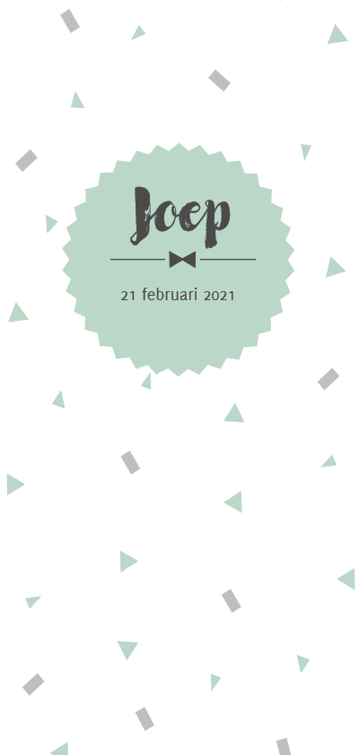 Geboortekaart confetti mint langwerpig - BC - Geboortekaartjes Geboortekaartjes - Geboortekaart confetti mint langwerpig - BC
