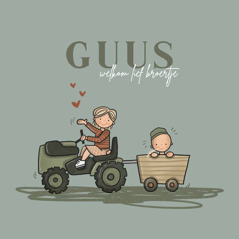 Geboortekaart hoera een broertje grote zus - Geboortekaartjes Geboortekaartjes - Geboortekaart hoera een broertje grote zus