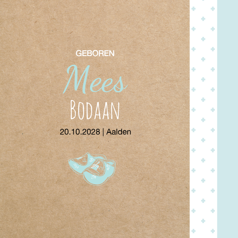 Geboortekaart Hollandse klompen jongen - Geboortekaartjes Geboortekaartjes - Geboortekaart Hollandse klompen jongen