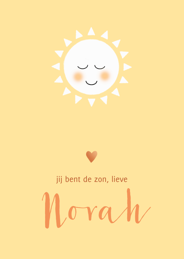 Geboortekaart jij bent de zon - Geboortekaartjes Geboortekaartjes - Geboortekaart jij bent de zon