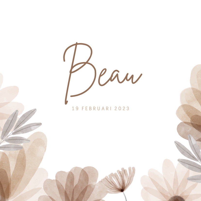 Geboortekaartje bohemian bloemen - Geboortekaartjes Geboortekaartjes - Geboortekaartje bohemian bloemen