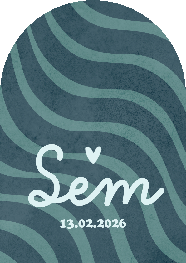 Geboortekaartje boogvorm wave gestreept stoer modern - Geboortekaartjes Geboortekaartjes - Geboortekaartje boogvorm wave gestreept stoer modern