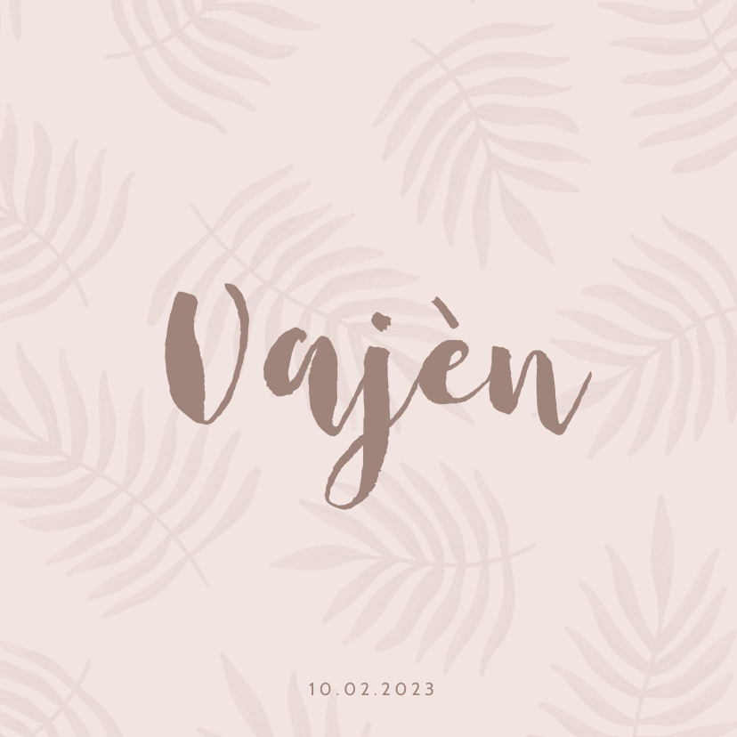 Geboortekaartje botanisch patroon trendy roze - Geboortekaartjes Geboortekaartjes - Geboortekaartje botanisch patroon trendy roze