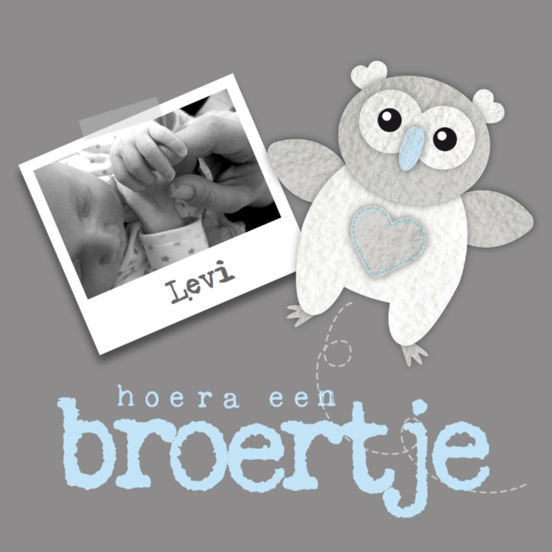 Geboortekaartje Broertje Uiltje - Geboortekaartjes Geboortekaartjes - Geboortekaartje Broertje Uiltje