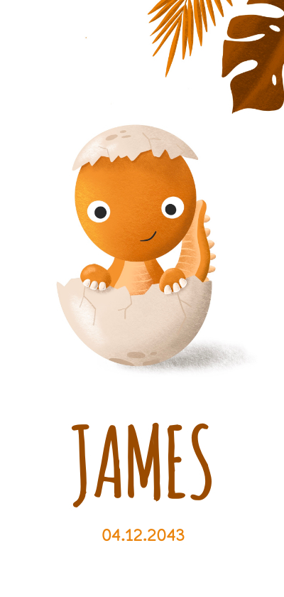 Geboortekaartjes - Geboortekaartje dino uit ei 