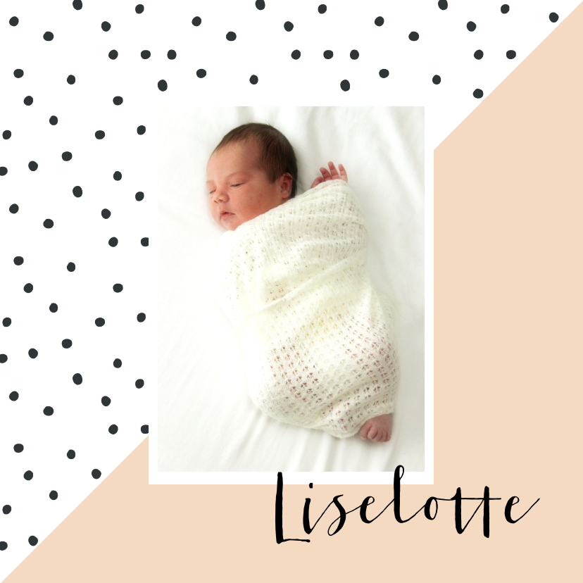 Geboortekaartje dots, aanpasbare kleur - Geboortekaartjes Geboortekaartjes - Geboortekaartje dots, aanpasbare kleur