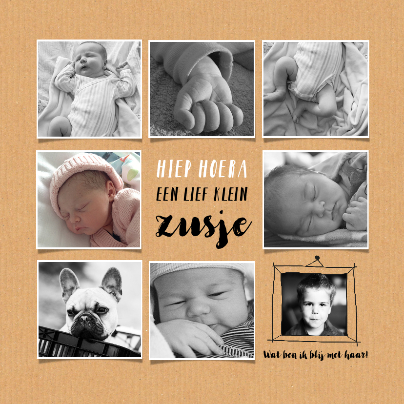 Geboortekaartje fotocollage meisje - Geboortekaartjes Geboortekaartjes - Geboortekaartje fotocollage meisje