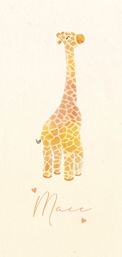 Geboortekaartje giraffe voor een jongen of een meisje - Geboortekaartjes Geboortekaartjes - Geboortekaartje giraffe voor een jongen of een meisje