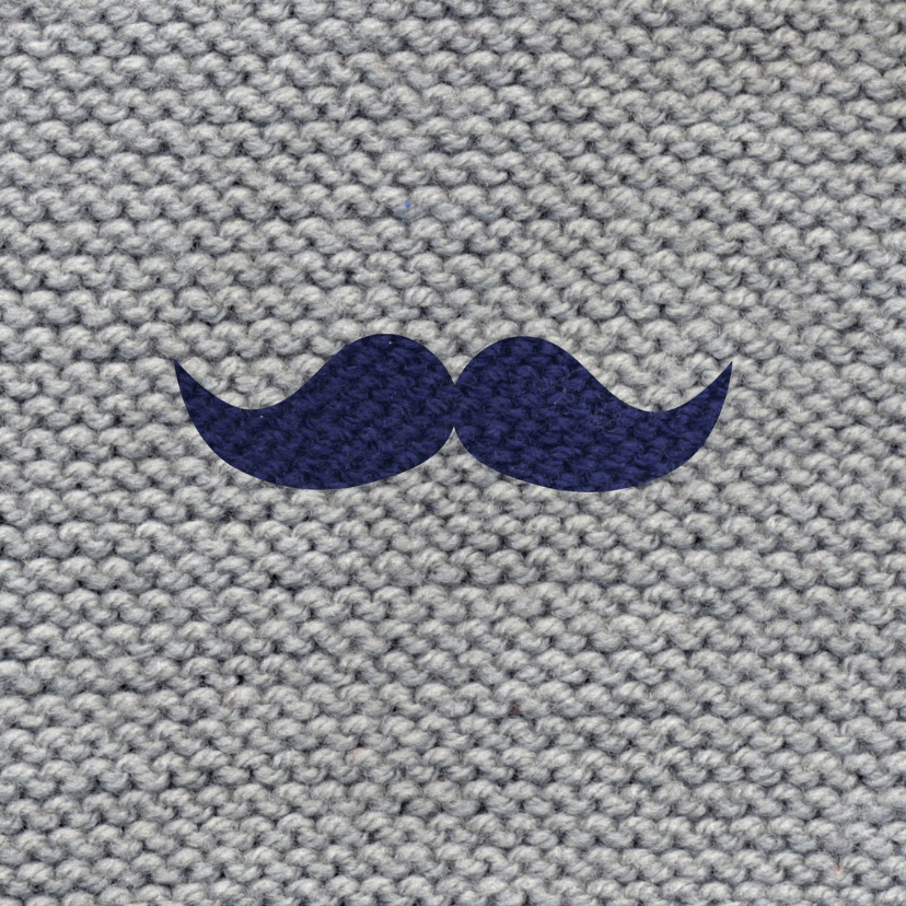Geboortekaartje hip snor grijs - Geboortekaartjes Geboortekaartjes - Geboortekaartje hip snor grijs