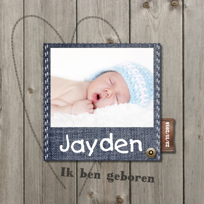 Geboortekaartje Jayden hout - LOVZ - Geboortekaartjes Geboortekaartjes - Geboortekaartje Jayden hout - LOVZ