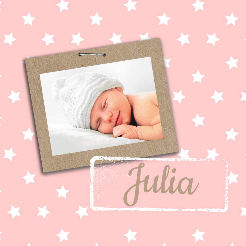 Geboortekaartje Julia sterren - Geboortekaartjes Geboortekaartjes - Geboortekaartje Julia sterren