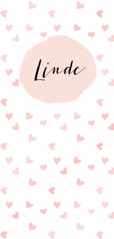 Geboortekaartje lang "roze hartjes" - WW - Geboortekaartjes Geboortekaartjes - Geboortekaartje lang "roze hartjes" - WW